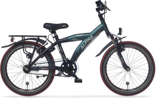 Alpina Yabber Jongensfiets - 20 inch - Pine Green Matt / Vivid Black Matt - Crossfiets/Mountainbike - Groen van Alpina