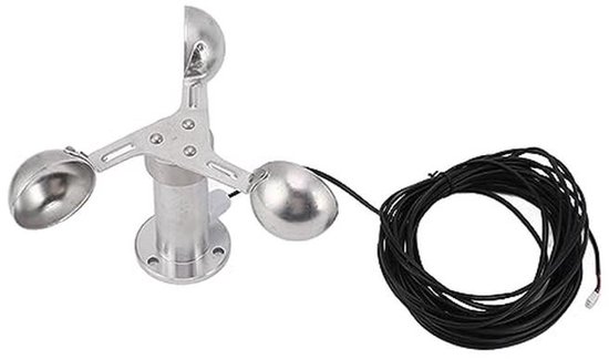 Aluminium Anemometer met 3 Kopjes - Windsnelheidssensor voor Betrouwbare Windmetingen van Merkloos
