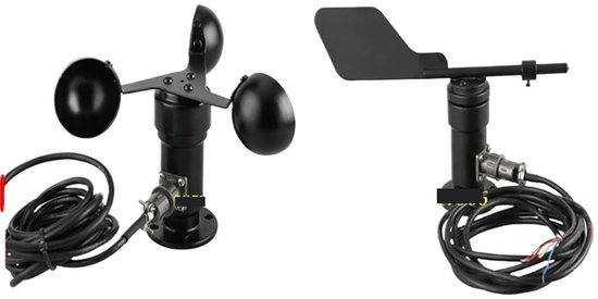 Anemometer Snelheidssensor - Windmeter Richtingssensor - Weersvoorspelling Buiten - RS485 Output Aluminium - 0-30 m/s - Grijs