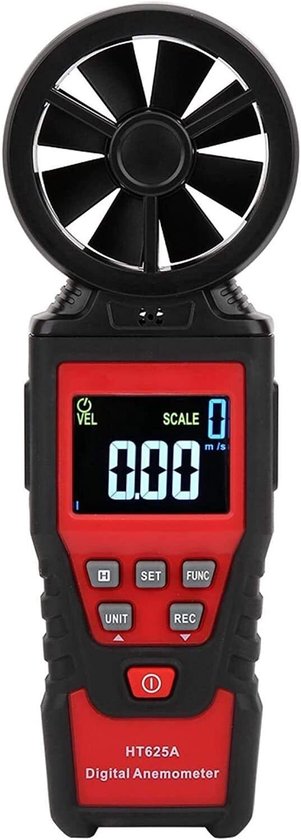 Anemometer Windsnelheidmeter - Windmeter Vochtigheidsmeter - Buitenmetingen Uitvoeren - Acht Bladen Nauwkeurig - 0.8-40m/s - Zwart
