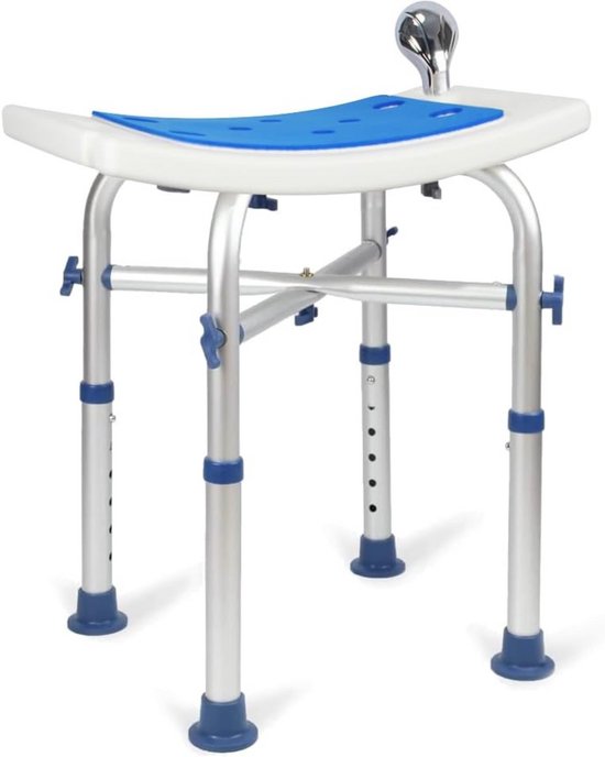 ApexArte® Douchekruk Inklapbaar - Douchestoel - Wit met Blauw van ApexArte®