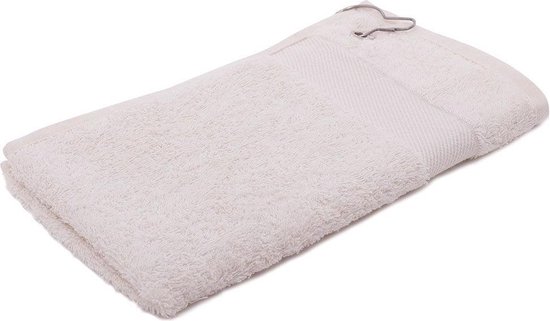 Arowell Golfhanddoek met clip 55 x 30 cm - 500 Gram - Licht naturel - 10 stuks van Arowell