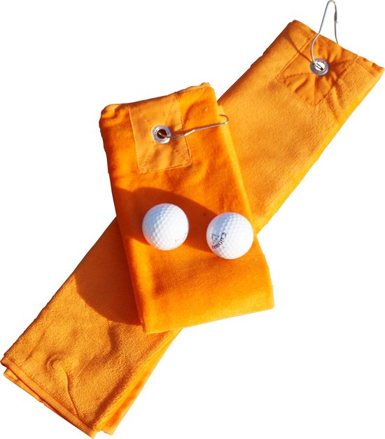ARTG - Golf Handdoekje DeLuxe - Velours - Oranje - Set 5 stuks van Merkloos