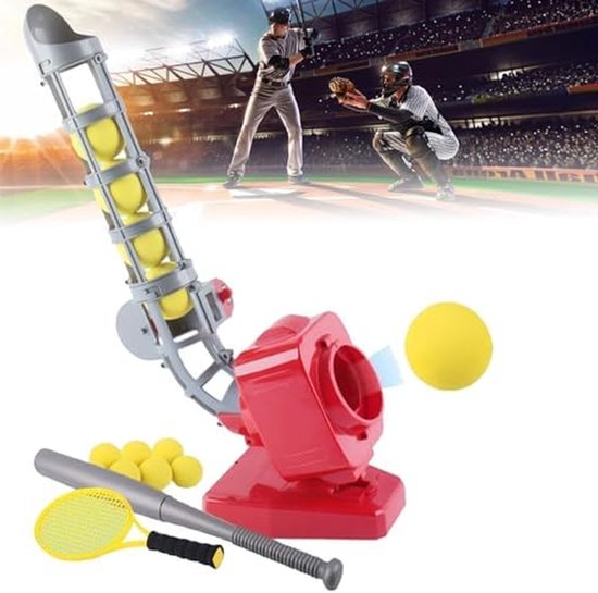 Automatische Werpmachine - Bal Trainer - Sport Oefenen - Lichtgewicht EVA ballen - 62 cm hoog - Rood
