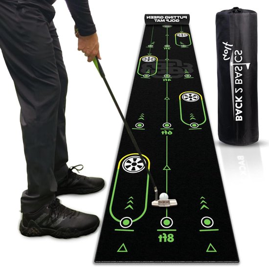 Back 2 Basics Golf - Play-Off Putting Mat - 10 ft - bootst echt putgroen na - boormachines en spellen - perfecte oefen- en trainingshulp voor binnen of buiten - Ontworpen door golfers voor golfers