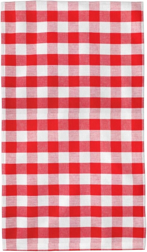Badhanddoek Sporthanddoek - Reishanddoek Absorberend - Outdoor Activiteiten - Superfijne Vezel - 40 x 70 cm - Rood Geruit