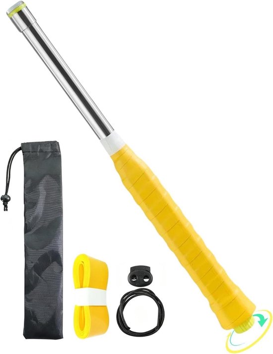 Badminton Oefenapparaat - Swing Trainer - Slag Verbeteren - Verstelbare Weerstand - 35 x 4 cm - Zwart