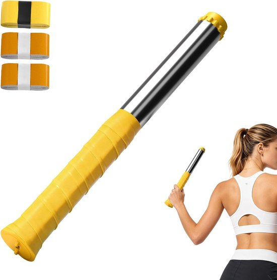 Badminton Swing Trainer - Kracht Oefenapparaat - Smash Verbeteren - Geluidsfeedback - 30 cm - Geel