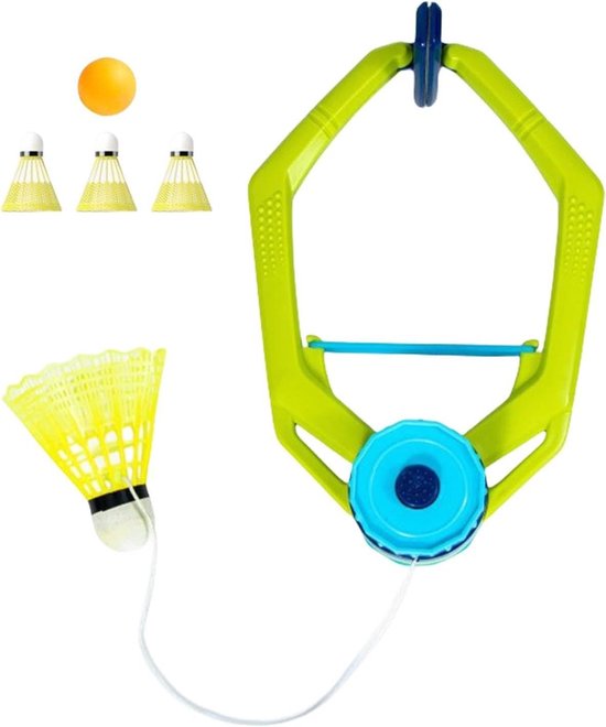 Badminton Trainer - Oefen Set - Solo Training - Verstelbare Terugslag - 26 x 20 cm - Zwart