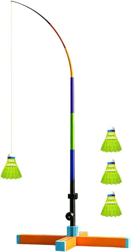 Badminton Trainer - Solo Oefenpartner - Vaardigheden Verbeteren - Automatisch Terugslag - Verstelbare Hoogte - Zwart