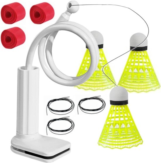 Badminton Trainer - Zelf Oefenen - Slag Oefenen - Verstelbare Klem - 80cm Armlengte - Zwart