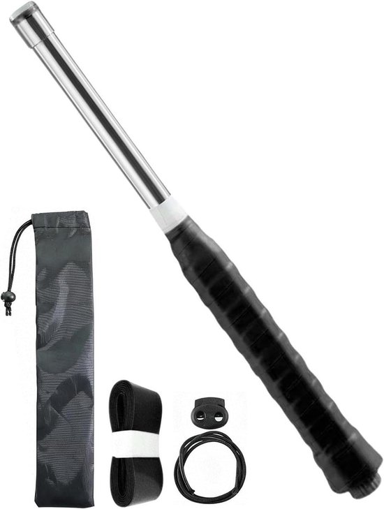 Badminton Trainingsracket - Vliegtrainer Swingtrainer - Slagtraining Verbeteren - Verstelbaar Weerstandssysteem - 35 cm - Zwart