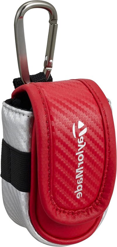 Bal Hoes - Ballenhouder Golf - Sport Accessoire - Met Karabijnhaak - Houdt 2 ballen - Rood Zilver