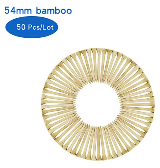 Bamboe Golf Tee- 54mm - 50 stuks-Golftrainingsmateriaal - Trainingsmaterialen - Golfset