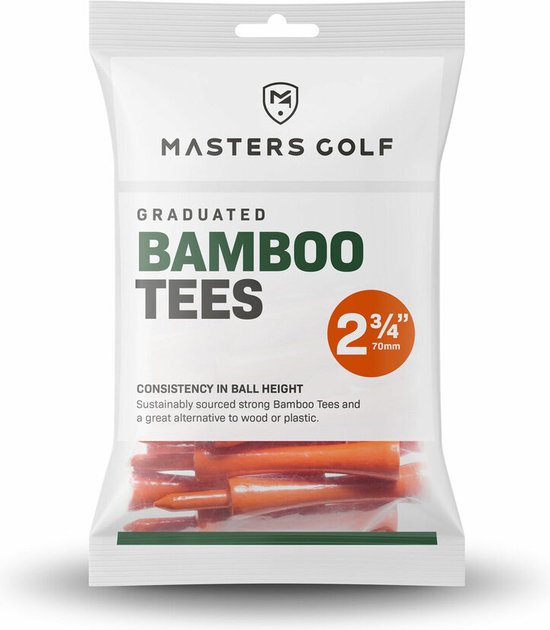 Bamboo Graduated Golftees 70mm 20 stuks Oranje van Merkloos