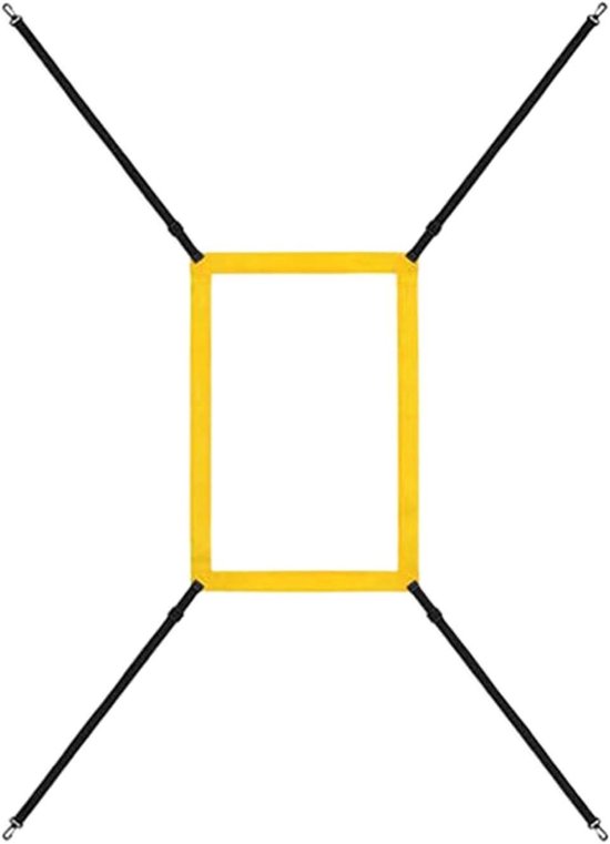 Baseball Trainingsdoel - Pitching Net Target - Vaardigheden Verbeteren - 4 Verstelbare Banden - 60x41cm - Geel