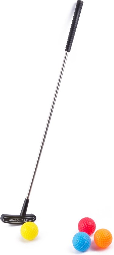 Benson Speelgoed golfset - putter - 4 ballen - 65 cm - metaal - kleurrijk van Benson