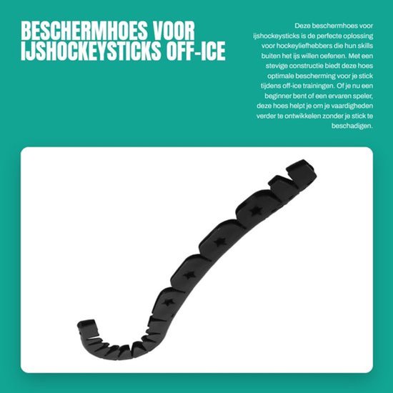 Beschermhoes voor ijshockeysticks - Hockeybescherming - Sportoefenhulpmiddel - Stevig plastic - 30 x 9 cm - Zwart