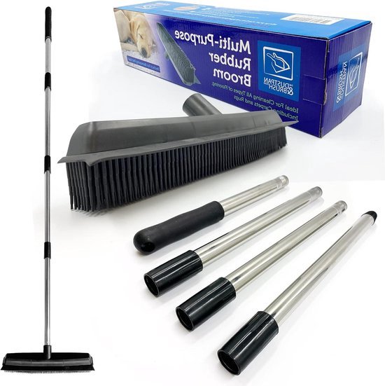 Bezem Tapijt Borstel - Rubberen Borstel - Binnen Vloer - Tapijt Veger - Siliconen Borstel - Huisdier Haar Verwijderen - Lang Inklapbaar Handvat - Keuken Vloer Schoonmaken - Vegen Borstel Hark van Simply Natural