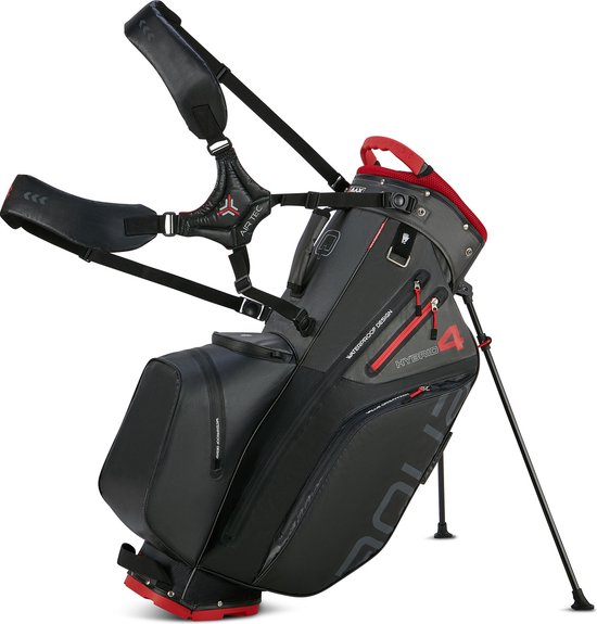 Big Max Aqua Hybrid 4 - Waterdichte Golftas - Cartbag - Zwart Grijs van Merkloos