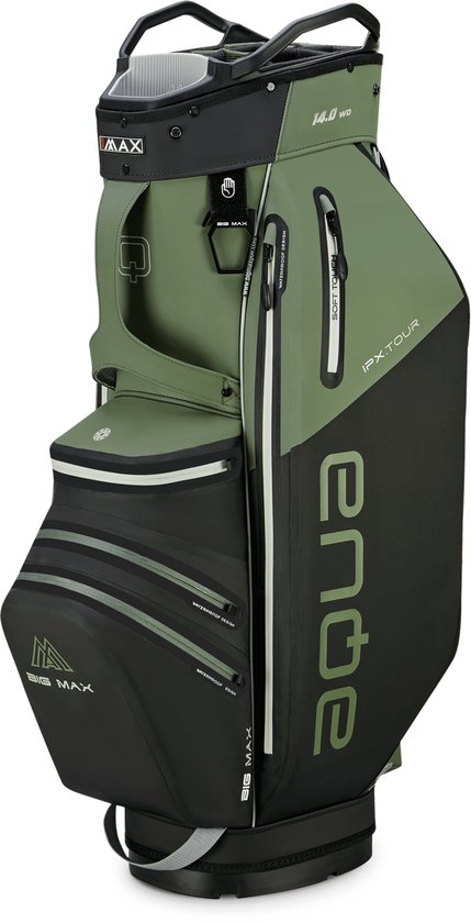 Big Max AQUA IPX Tour - Waterdichte Golftas - Cartbag - Groen Zwart