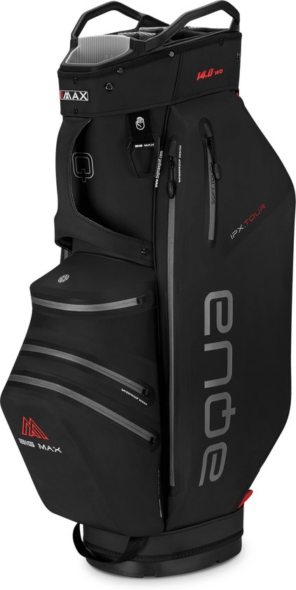 Big Max AQUA IPX Tour - Waterdichte Golftas - Cartbag - Zwart van Merkloos