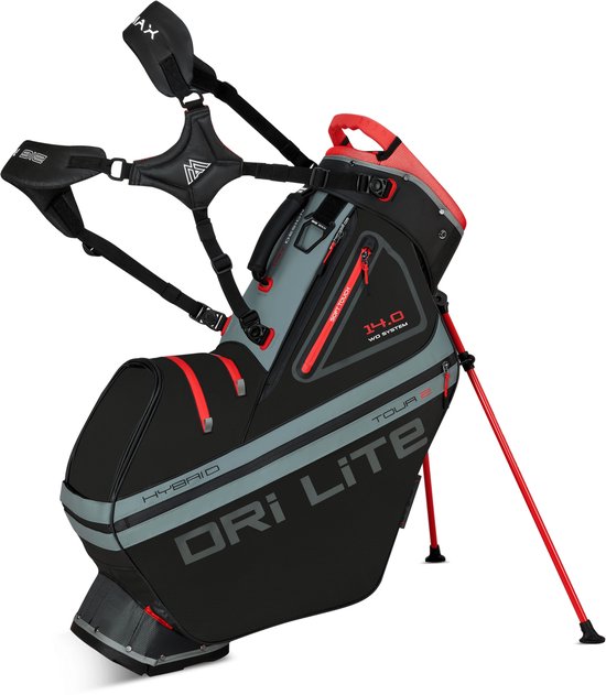Big Max Dri Lite Hybrid Tour 2 - Waterwerende Golftas - Standbag - Zwart Grijs van Big Max