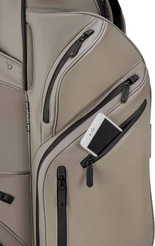 Big Max Dri Lite Silencio Prime - Waterdichte Golftas - Cartbag - Stille Golf Tas - Taupe van Big Max