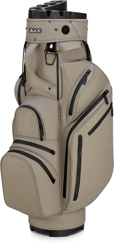 Big Max Dri Lite Silencio Prime - Waterdichte Golftas - Cartbag - Stille Golf Tas - Taupe van Big Max