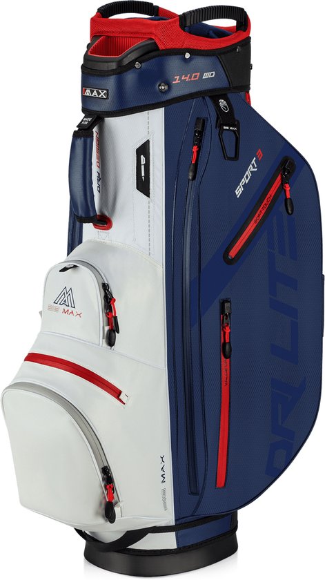 Big Max Dri Lite Sport 3 - Waterwerende Golftas - Cartbag - Navy Wit Rood