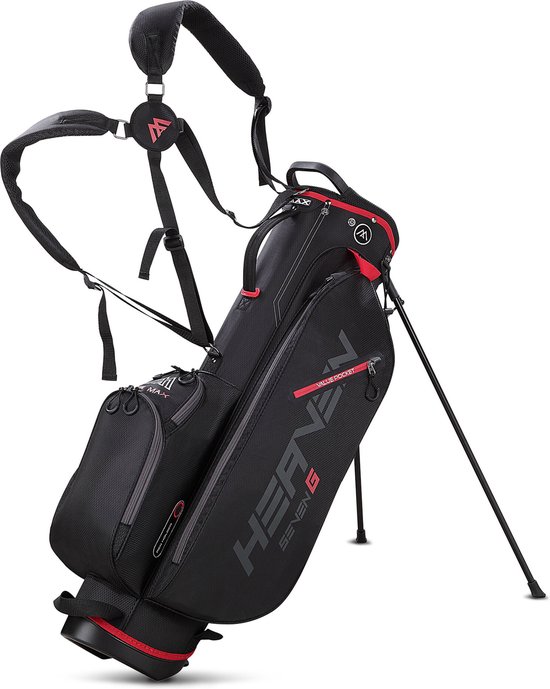 Big Max Heaven Seven G - Waterwerende Golftas - Standbag - Zwart Rood
