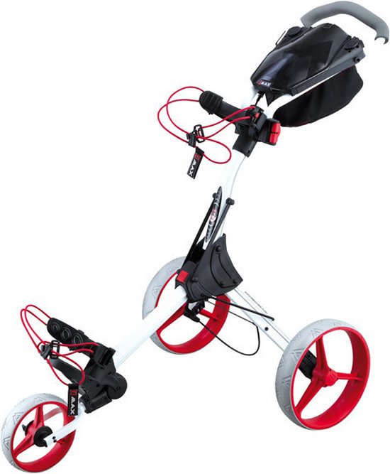Big Max IQ+ golftrolley - golfkar (wit-rood) van Merkloos