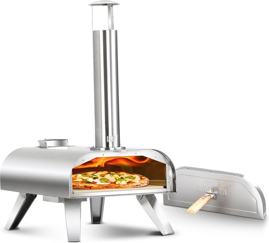 BIGHORN Pizza Pellet Oven - Pizza oven voor Buiten - Draagbaar - Opvouwbaar - RVS - 15KG - 460° van BIGHORN