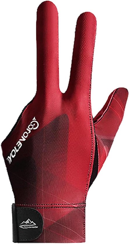 Biljart Handschoenen - Poolhandschoenen Cue Sport - Nauwkeurige Schoten - Drie Vinger Ontwerp - Universele Maat - Wijnrood