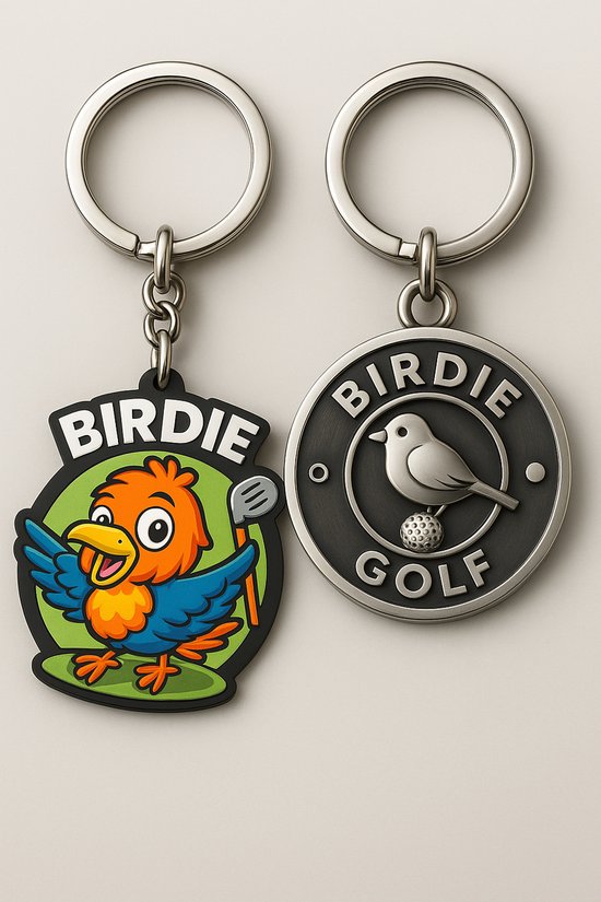 Birdie Golf Sleutelhangers - Set van 2 - Metaal & PVC - Cadeau Set