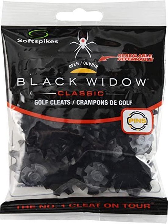 Black Widow Classic Softspikes Pins System Black - Golf Spike - PINS - 20 Stuks van Softspikes