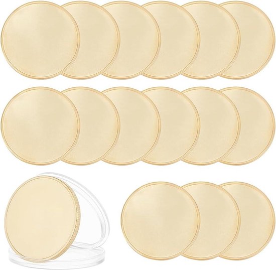 Blanco Uitdagingsmunten - Metalen Schijven Stempelen - DIY Souvenir Medailles - Glad Oppervlak IJzer - 40 mm Diameter - Goud