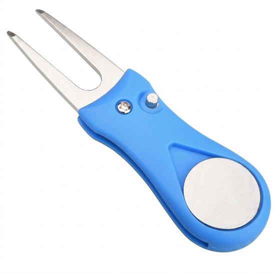 Blauw roestvrijstalen golf marker magnetisch green herstel gereedschap opklapbaar met bal markeerder draagbaar golf accessoire voor buiten