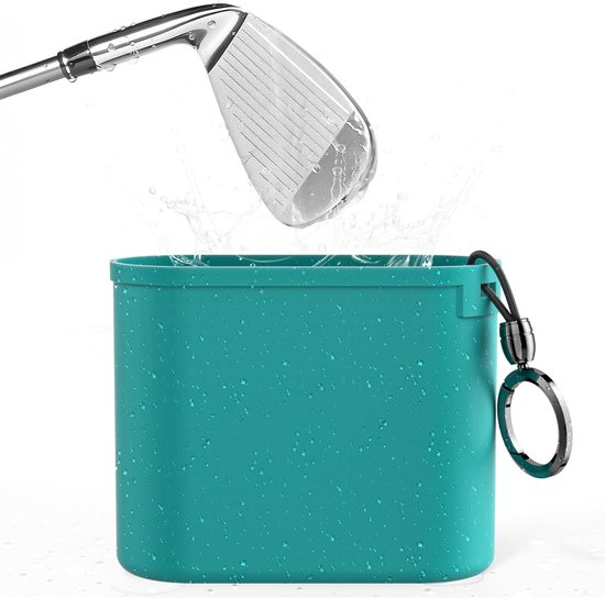 Blauwe reinigingszak voor golfclubs en ballen - Verwijderbare clip, siliconen golfclubreiniger voor het reinigen van groeven - Reiniger voor golfballen voor eenvoudig reinigen - Accessoires voor golfclubtassen
