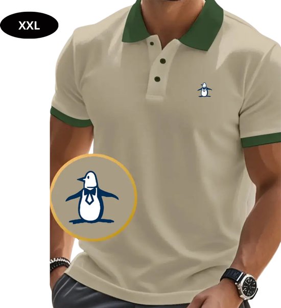 Bovista Golf Shirt Heren - T-shirt - Golfkleding - Golfen - Golf Accessoires - Polo Shirt - Beige - Maat XXL van Bovista