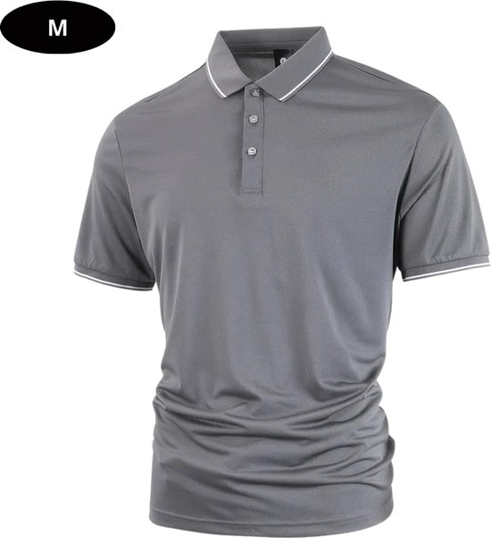 Bovista Golf Shirt Heren - T-shirt - Golfkleding - Golfen - Golf Accessoires - Polo Shirt - Grijs - Maat M van Bovista