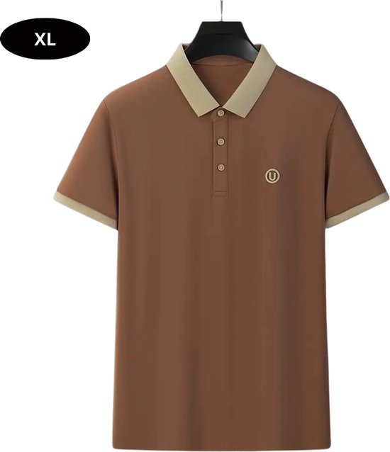 Bovista Golf Shirt Heren - T-shirt - Golfkleding - Golfen - Golf Accessoires - Polo Shirt - Lichtbruin - Maat XL van Bovista