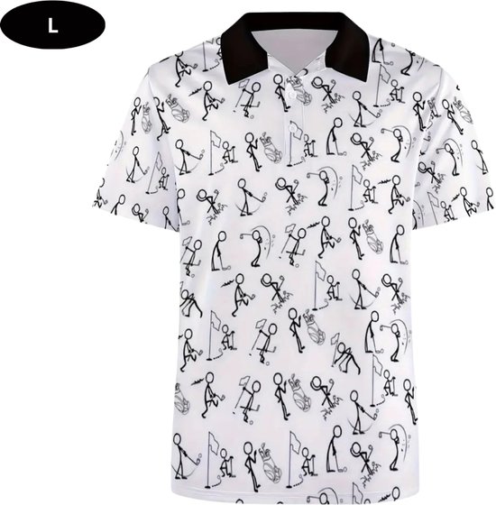 Bovista Golf Shirt Heren - T-shirt - Golfkleding - Golfen - Golf Accessoires - Polo Shirt - Wit - Maat L van Bovista