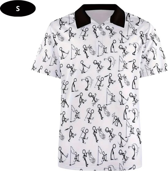 Bovista Golf Shirt Heren - T-shirt - Golfkleding - Golfen - Golf Accessoires - Polo Shirt - Wit - Maat S
