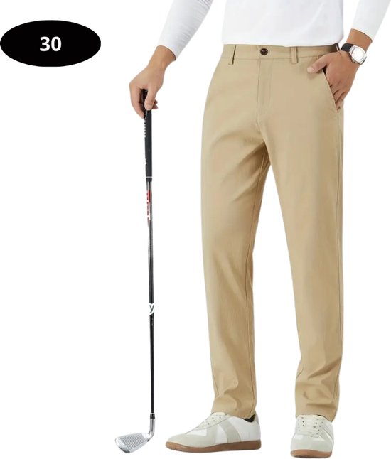 Bovista Golfbroek Heren - Golfkleding - Golfen - Golf Accessoires - Nette Pantalon - Beige XS - Maat 44 van Bovista