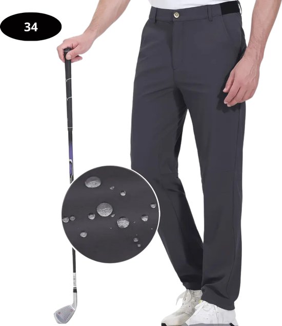 Bovista Golfbroek Heren - Golfkleding - Golfen - Golf Accessoires - Nette Pantalon - Donkergrijs L - Maat 50 van Bovista