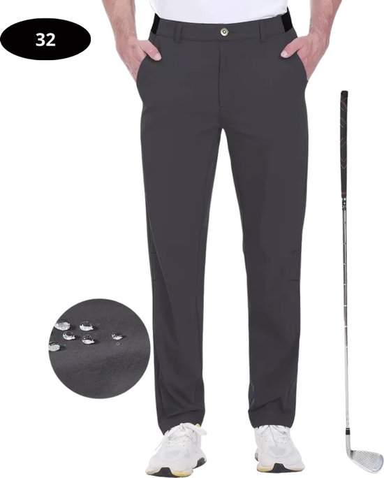 Bovista Golfbroek Heren - Golfkleding - Golfen - Golf Accessoires - Nette Pantalon - Donkergrijs M - Maat 48 van Bovista