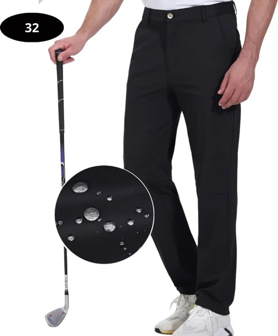 Bovista Golfbroek Heren - Golfkleding - Golfen - Golf Accessoires - Nette Pantalon - Zwart M - Maat 48 van Bovista
