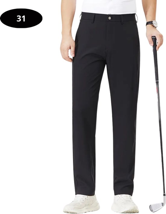 Bovista Golfbroek Heren - Golfkleding - Golfen - Golf Accessoires - Nette Pantalon - Zwart S - Maat 46 van Merkloos