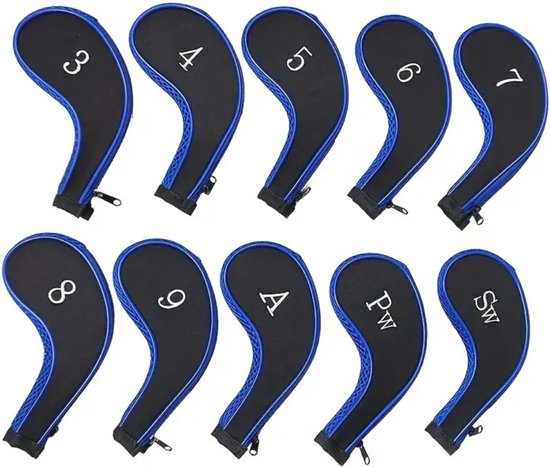 Bovista Golfclub Headcover - Covers - Beschermers - Golfset - Blauw - 10 Stuks van $